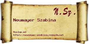 Neumayer Szabina névjegykártya